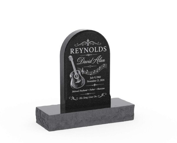 Classic Arch Top Granite Upright Headstone - Image 1