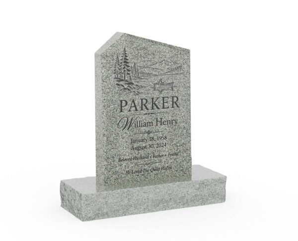 sl01.18687 Diagonal Top Granite Upright Headstone - Image 1